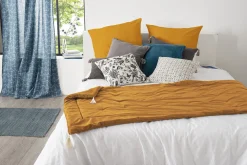 Pie De Cama Terciopelo Ocre 80x180Cm