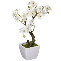 Planta cerezo blanca artificial 26cm