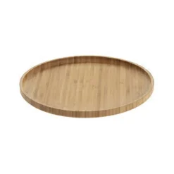 Plato de postre natural de bambú 19.5cm