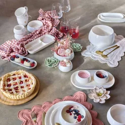 Plato de postre NORA blanco de porcelana 21cm