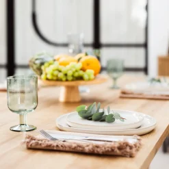 Plato de presentación con pie de bambú 28cm