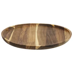 Plato De Presentación Marrón De Madera 30cm