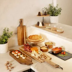 Plato de Servir de Bambú con 2 Niveles