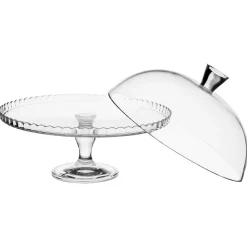 Plato De Tarta C/Tapa De Vidrio