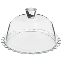 Plato De Tarta Vidrio C/Tapa 27Cm