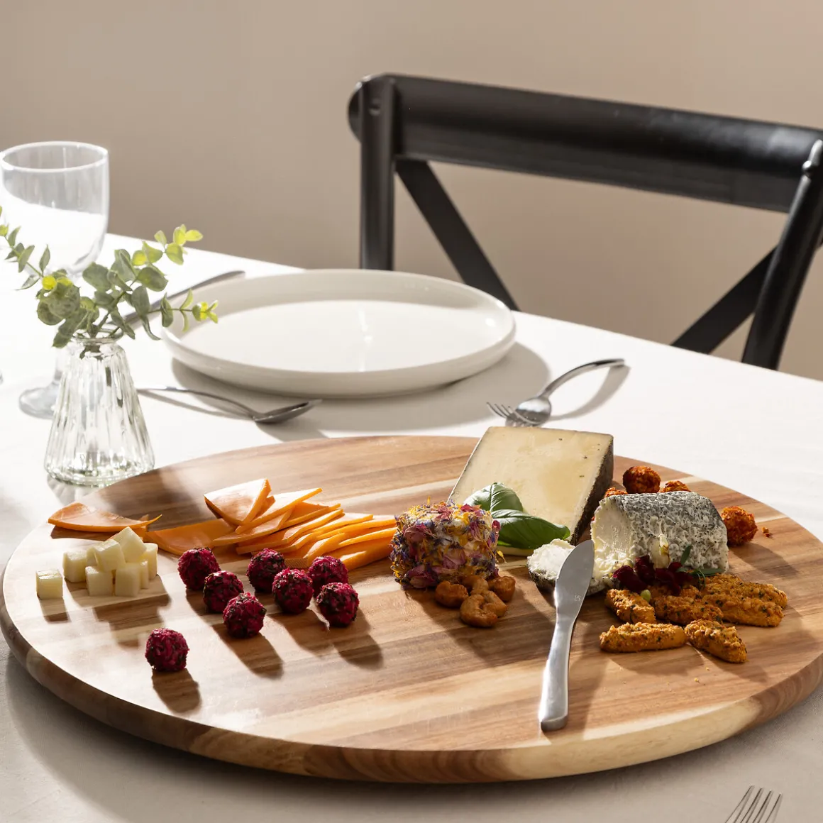 Plato De Tartas Marrón De Madera 50cm