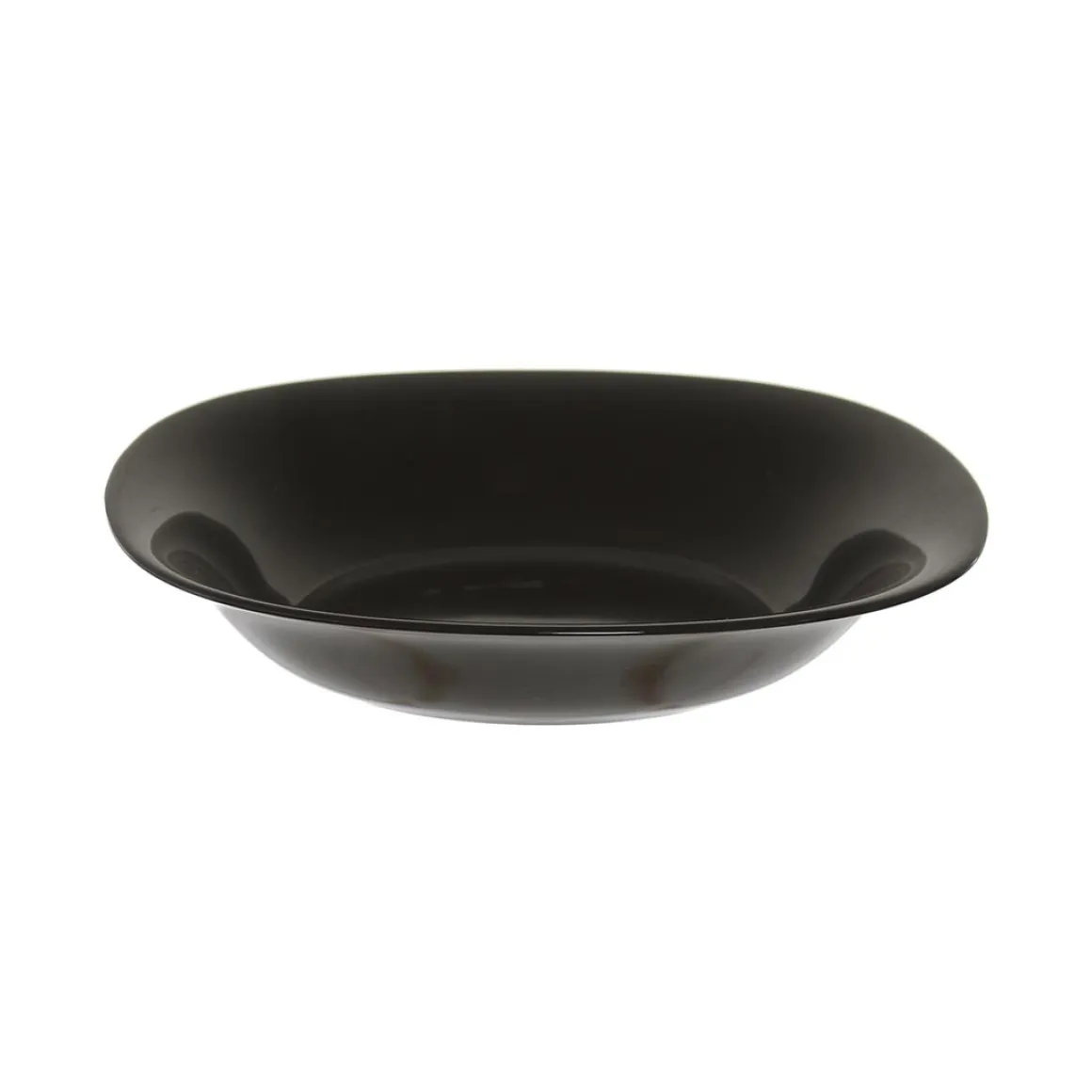Plato Hondo de Vidrio Opal Negro