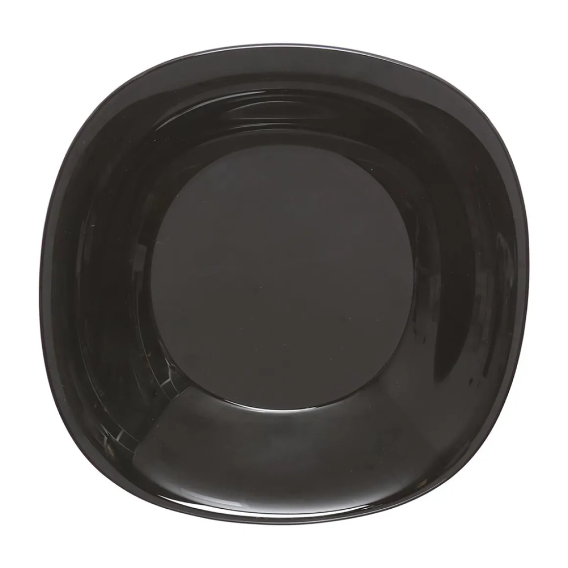 Plato Hondo de Vidrio Opal Negro