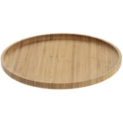 Plato llano natural de bambú 26.5Cm