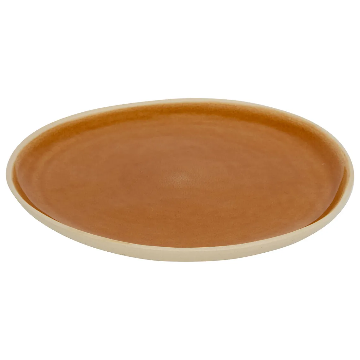 Plato llano WONJA marrón de cerámica 27cm