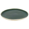 Plato llano WONJA verde de cerámica 27cm