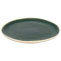 Plato llano WONJA verde de cerámica 27cm