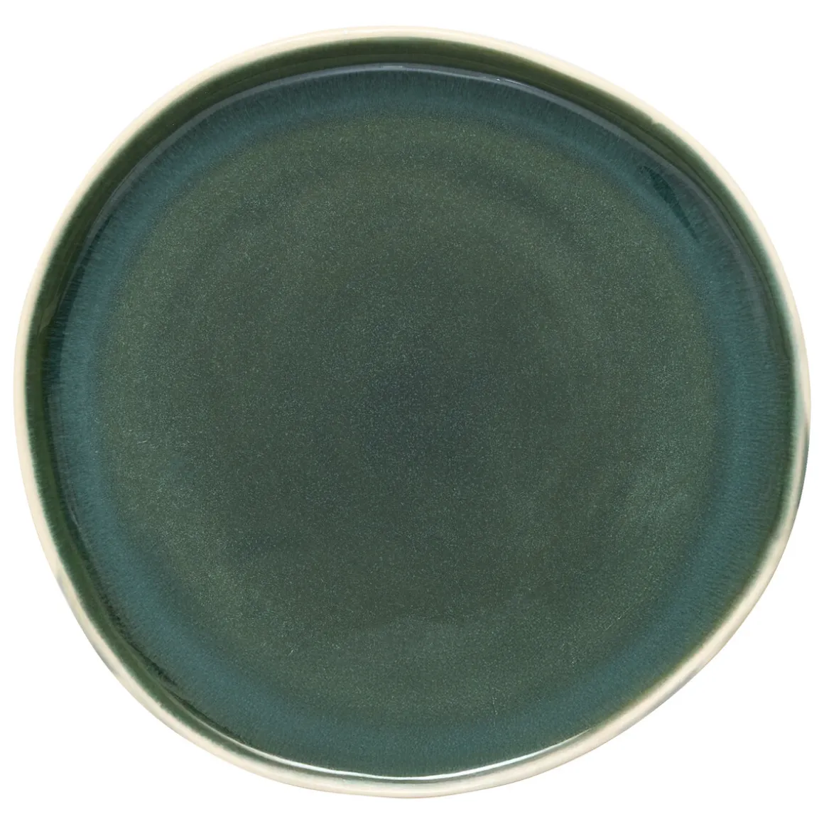 Plato llano WONJA verde de cerámica 27cm