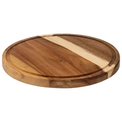 Plato para tarta con tapa vidrio+base acacia 30cm