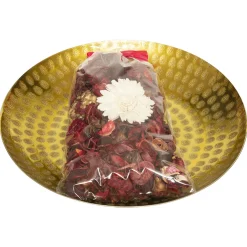 Popurrí De Frutos Rojos Con Plato Metálica Dorado