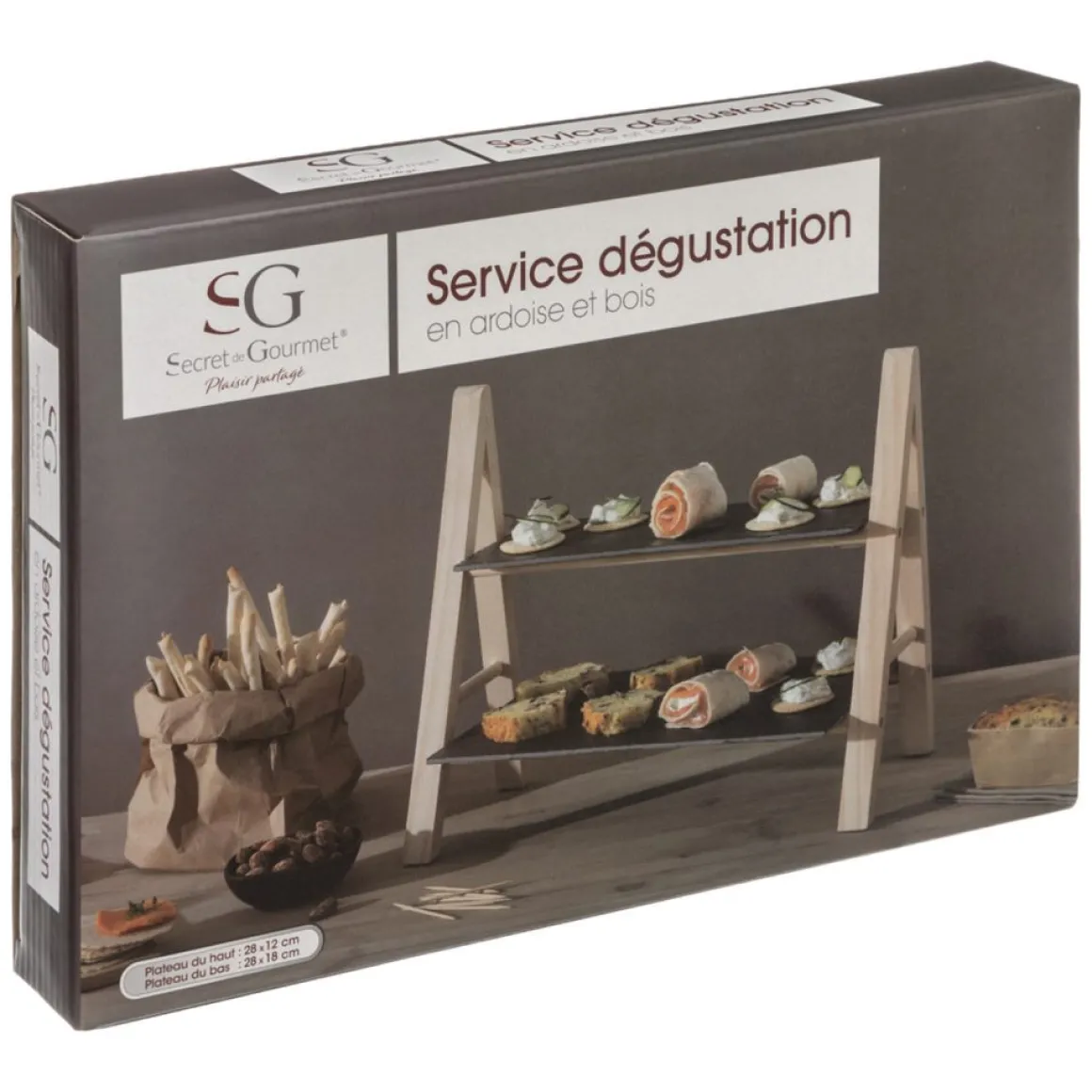 Porta Aperitivos Losa Roca C/2 Estantes