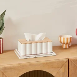 Porta pañuelos papel CHERRI blanco