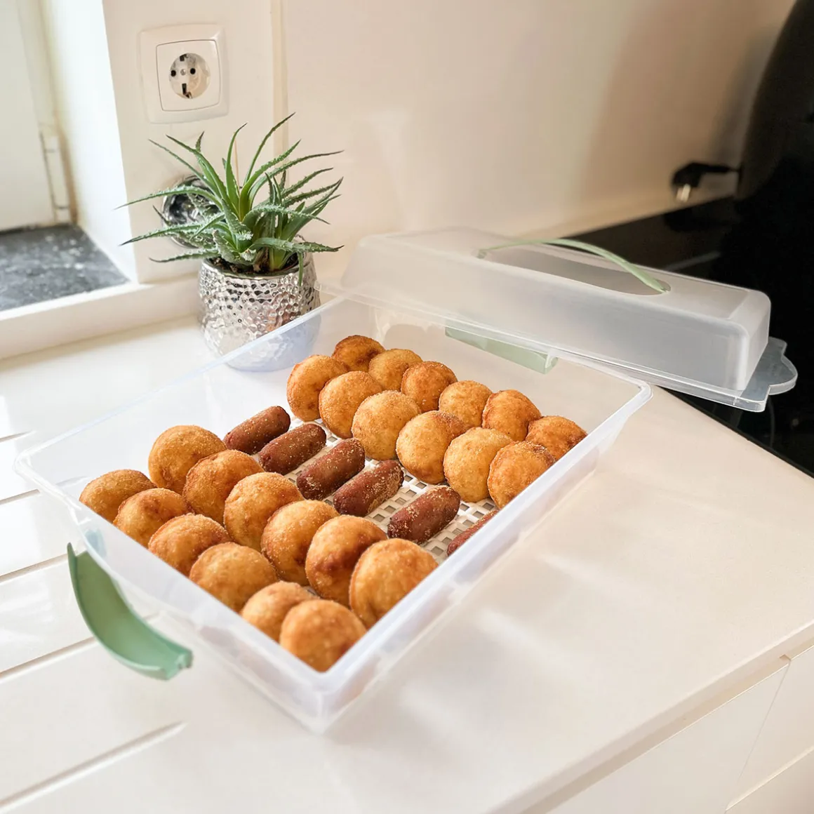 Porta Tartas Rectangular Azul