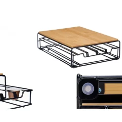 Portacápsulas De Café Metal/Bambú 32Pzas