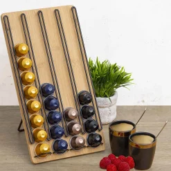 Portacápsulas para 40 pzas de bambú 18x29cm