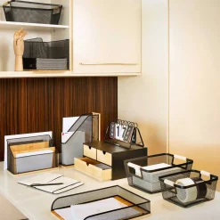 Portalápices De Metal/Bambú 10x10