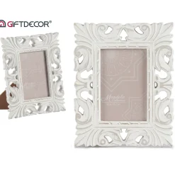 Portarretrato De Madera Blanco 10x15Cm