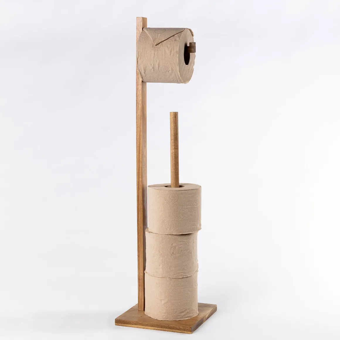 Portarrollos de madera de acacia