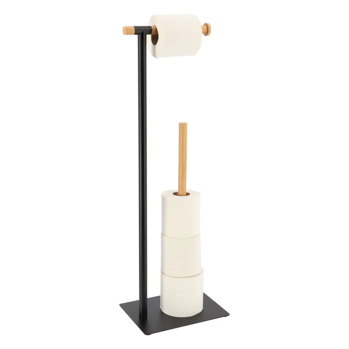 Portarrollos De Papel Hig.Metal/Bambú