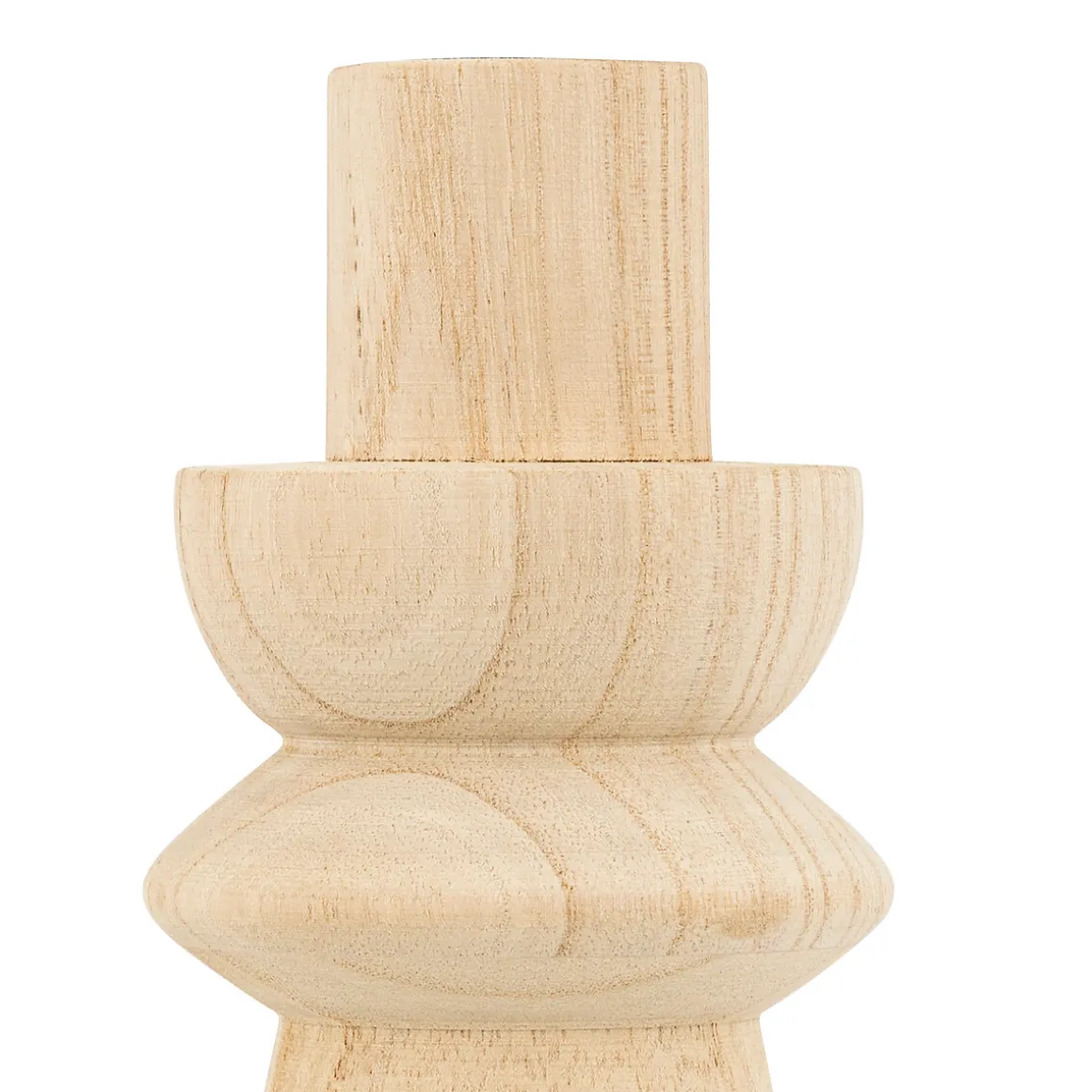 Portavelas De Madera Beige Uma 23.5cm