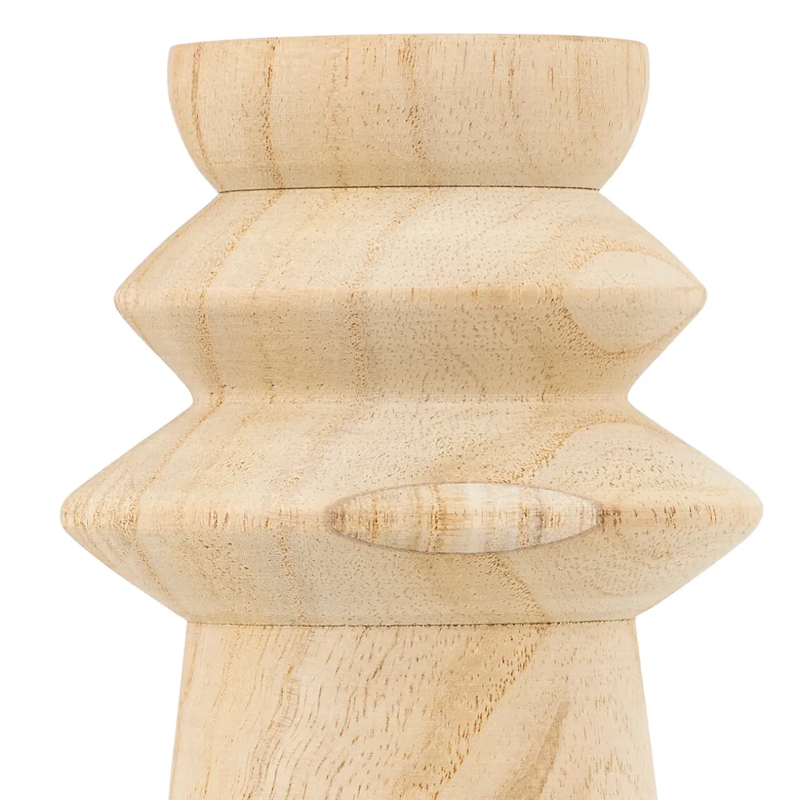 Portavelas De Madera Beige Uma 23.5cm