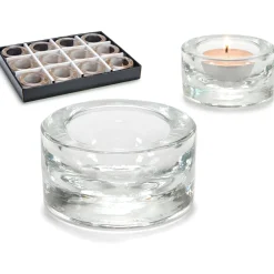 Portavelas De Vidrio 6x6x3Cm