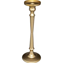 Portavelas Dorado Verso De Metal