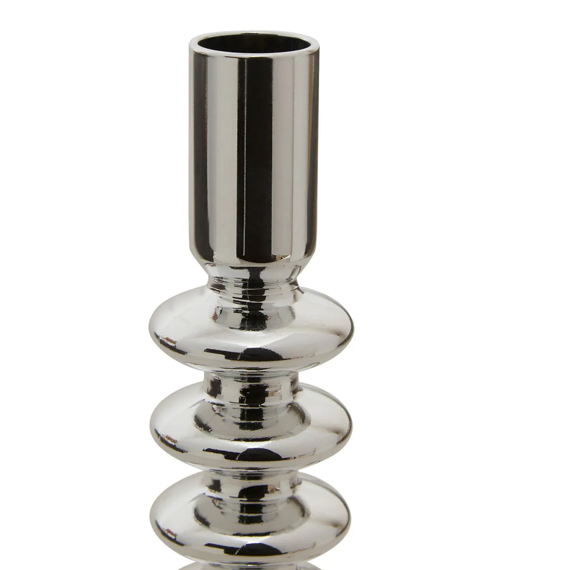 Portavelas SKY plateado de vidrio