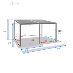 Pérgola AVILA gris graphite 3x4m