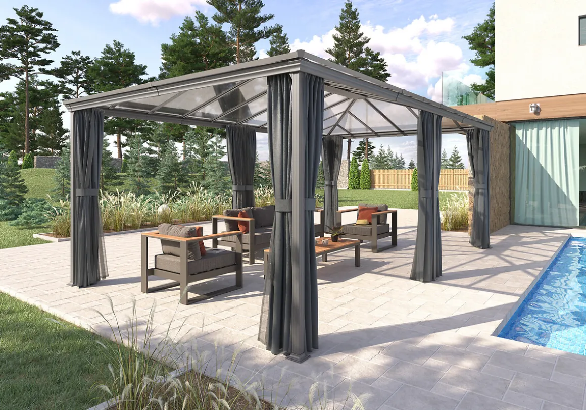 Pérgola BELIZE gris grafito 6x3,6m