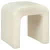 Puf Bouclee Blanco 41x35.5x43Cm