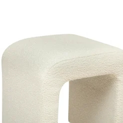 Puf Bouclee Blanco 41x35.5x43Cm