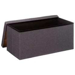 Puf De Almacenaje Gris Oscuro 76x37.5