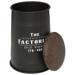 Puf De Metal Negro Factory 33.5x47Cm