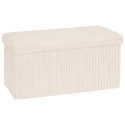 Puf doble con almacenaje marfil