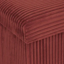 Puf doble con almacenaje terracota