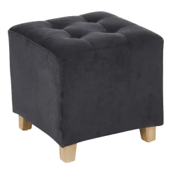 Puf Leandre Terciopelo Gris 35x35x35Cm