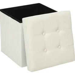 Puf Lysandre De Tela Beige 38x38x38Cm