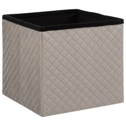 Puf MIXMODUL de terciopelo lino beige 31x31Cm