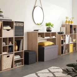 Puf MIXMODUL de terciopelo negro 31x31Cm