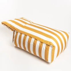 Puf sofa impermeable rayas blancas y amarillas