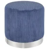 Puf SYLIA azul oscuro de terciopelo 38x38cm