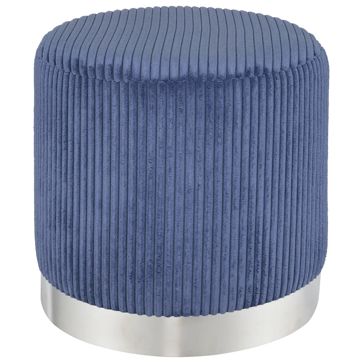 Puf SYLIA azul oscuro de terciopelo 38x38cm