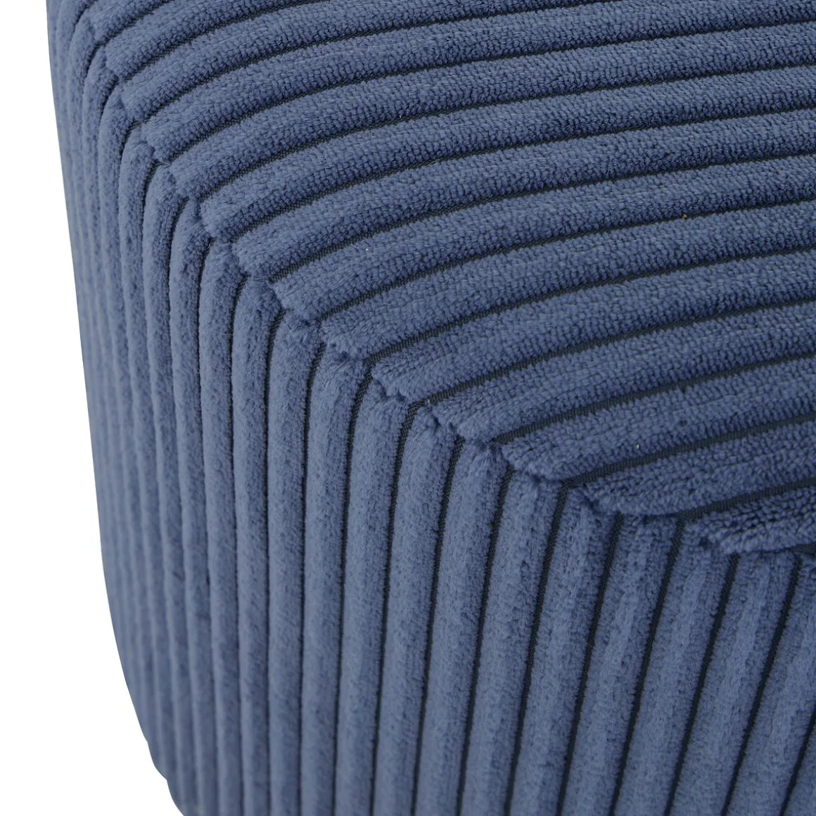 Puf SYLIA azul oscuro de terciopelo 38x38cm