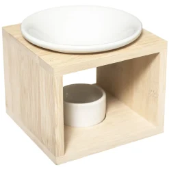 Quemador Bambú/Cerámica 11.5x11.5x9.5Cm